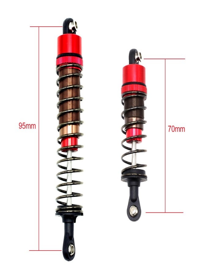 طقم ممتص صدمات HOBOHY 70 مم 95 مم مع مخمدات زيتية ملولبة لسيارات تامييا TT-02B DT-02 DT-03 1/10 RC قطع غيار للترقية (أحمر) - Image 2